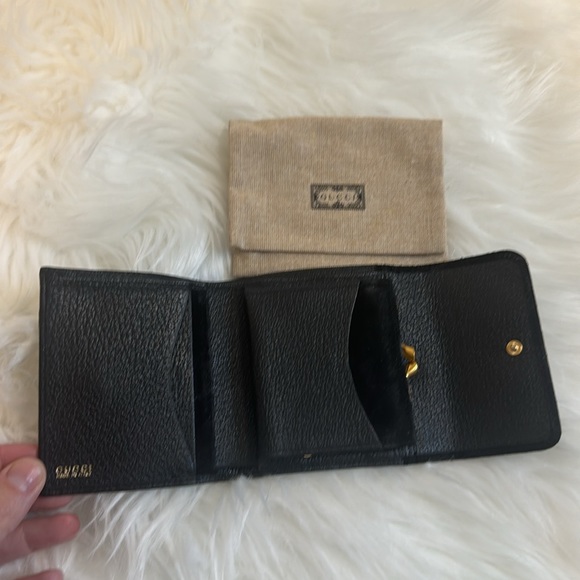 Gucci Leather & Suede Bamboo Wallet vintage black - Picture 8 of 12